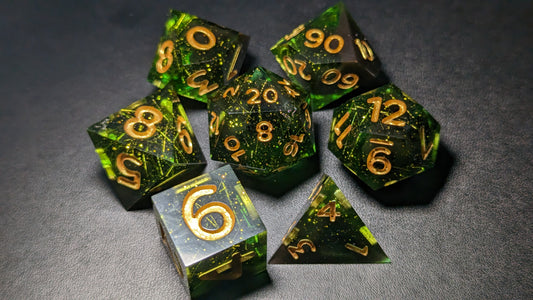 Glorious Purpose  - Set of 7 polyhedral sharp edge dice