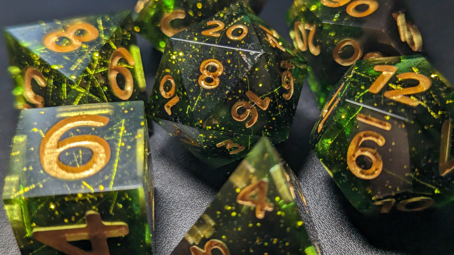 Glorious Purpose  - Set of 7 polyhedral sharp edge dice