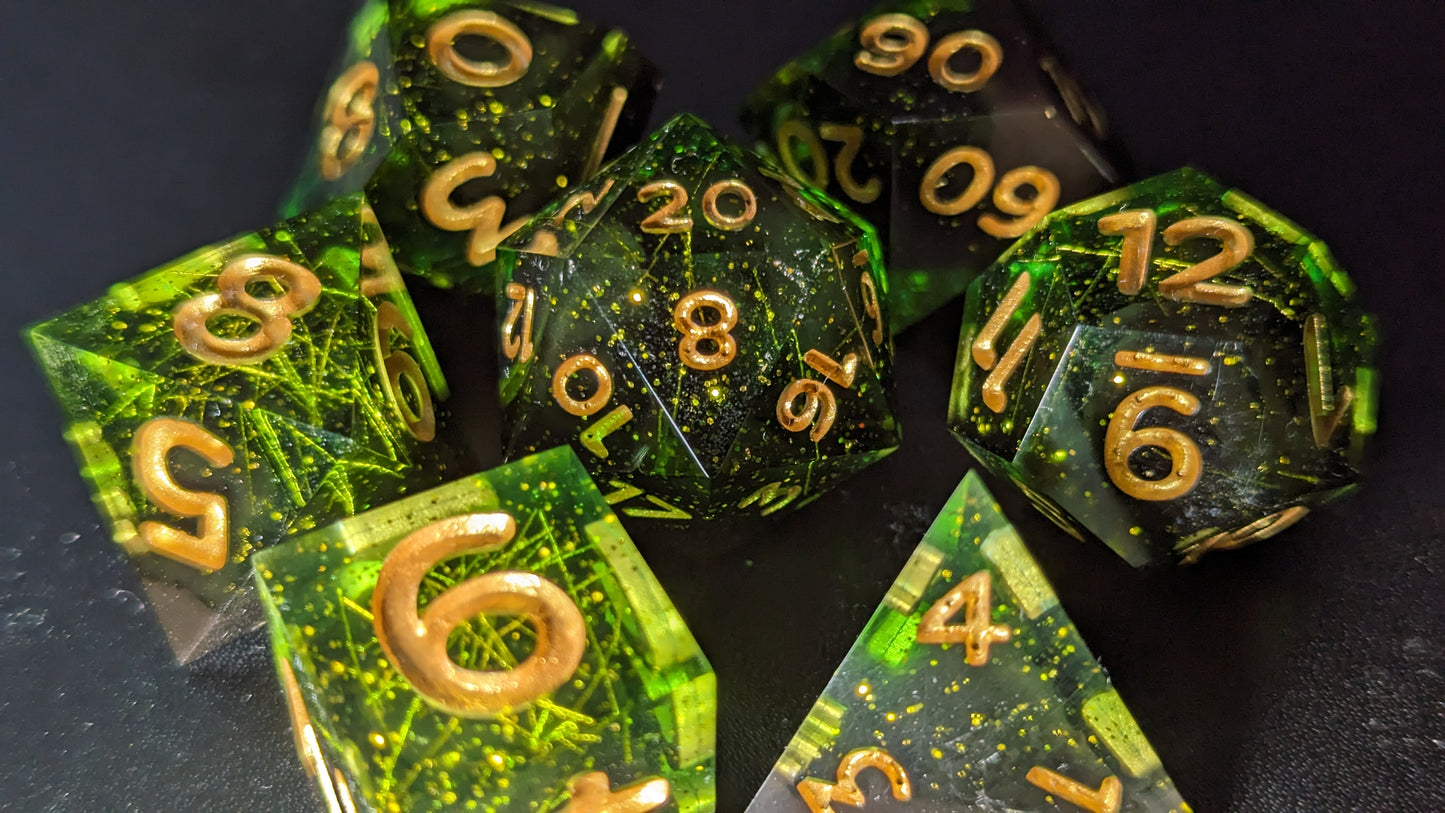 Glorious Purpose  - Set of 7 polyhedral sharp edge dice