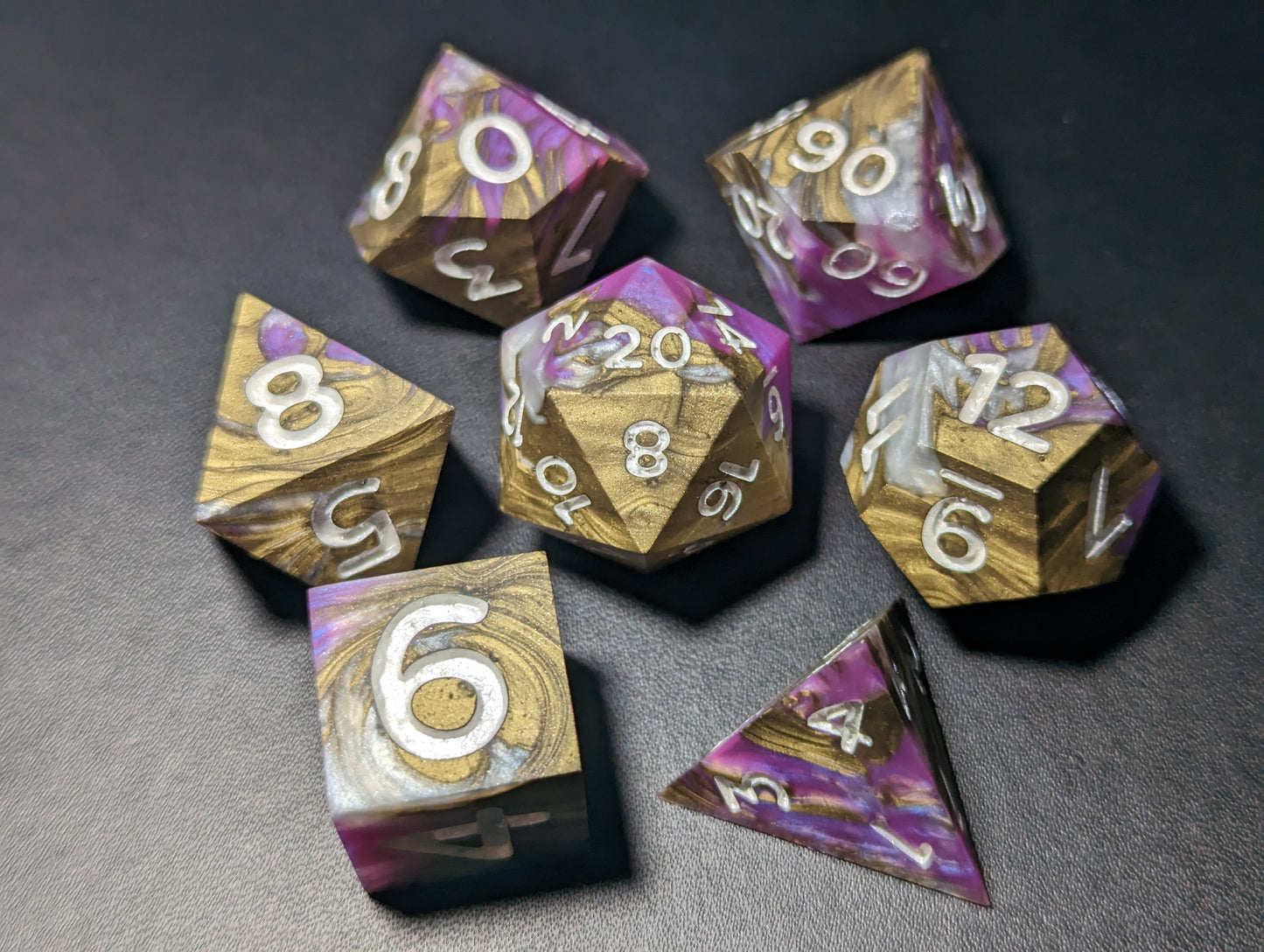 Touch the Sky - Matte Finish - Set of 7 polyhedral sharp edge dice