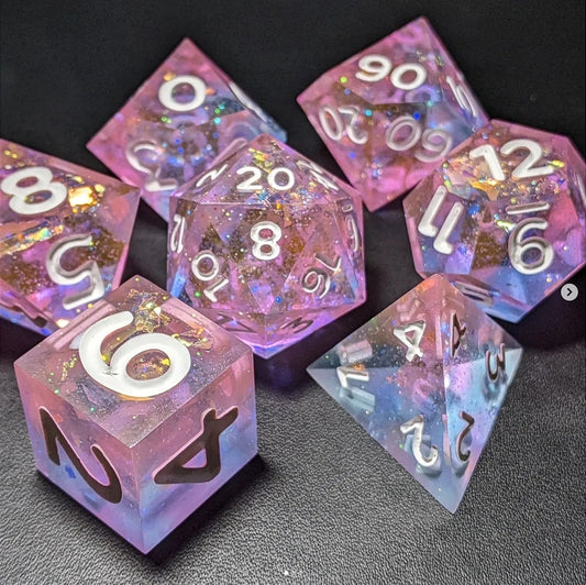 Rights -  Set of 7 polyhedral sharp edge dice