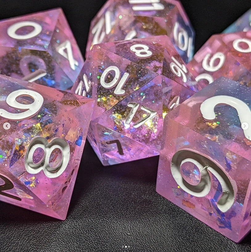 Rights -  Set of 7 polyhedral sharp edge dice