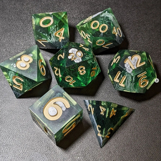 Mysterious Morass - Set of 7 polyhedral sharp edge dice