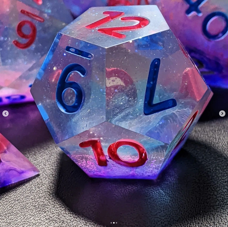 Nebulous Fancy - Set of 7 polyhedral sharp edge dice