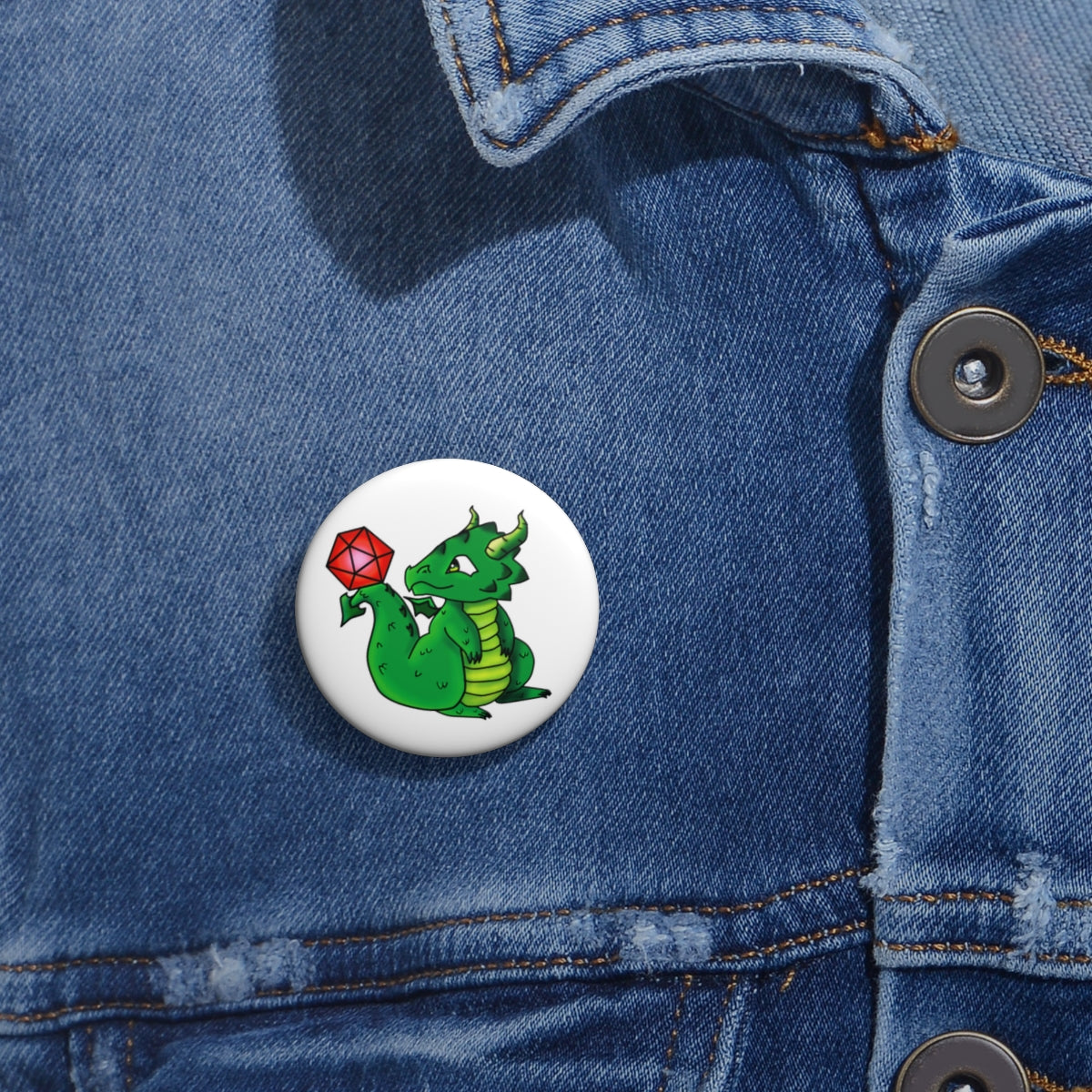 Lucky the Dragon Pin Button