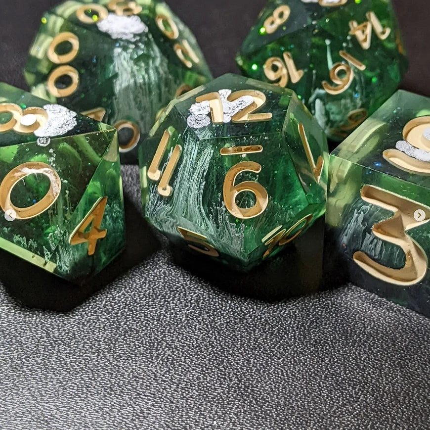 Mysterious Morass - Set of 7 polyhedral sharp edge dice